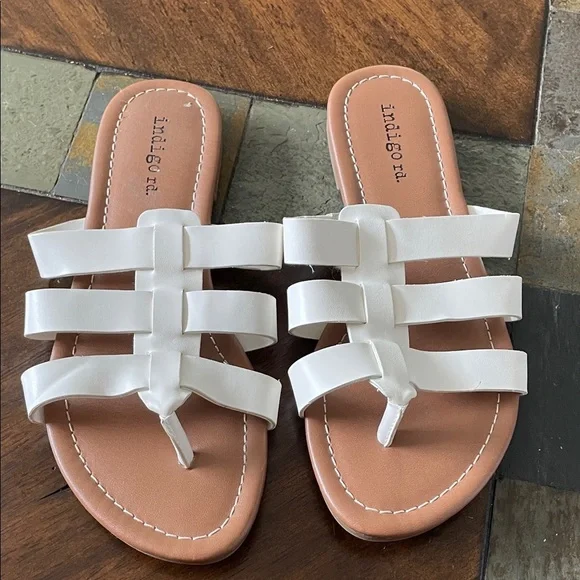 Indigo Women's White Strappy Sandals - Picture 2 of 5